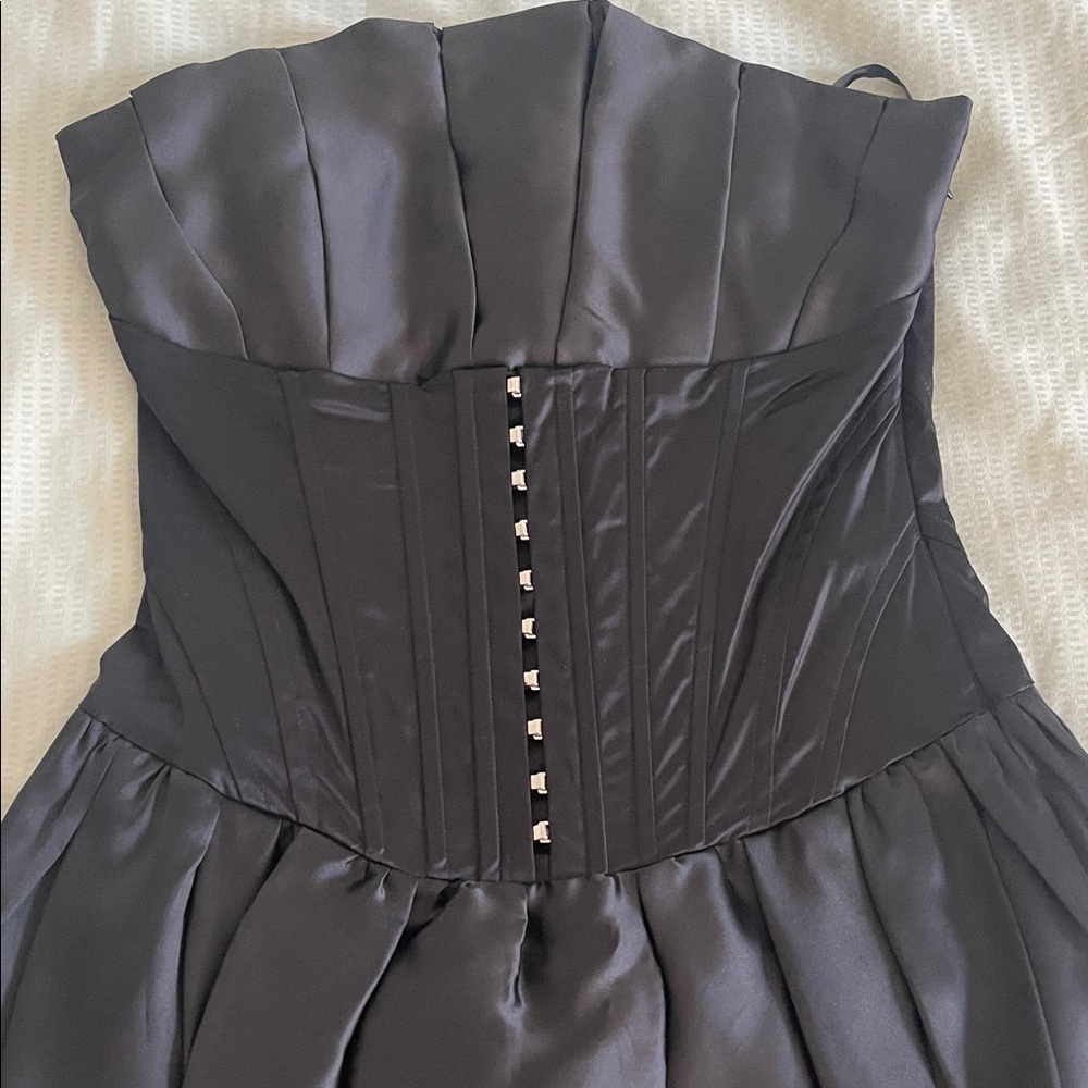 bebe Elegant Black corset Strapless Dress - Picture 3 of 5